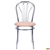 Кухонний стілець Велес хром м'яке сидіння бежеве, фото 2