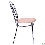 Кухонний стілець Велес хром м'яке сидіння бежеве, фото 3