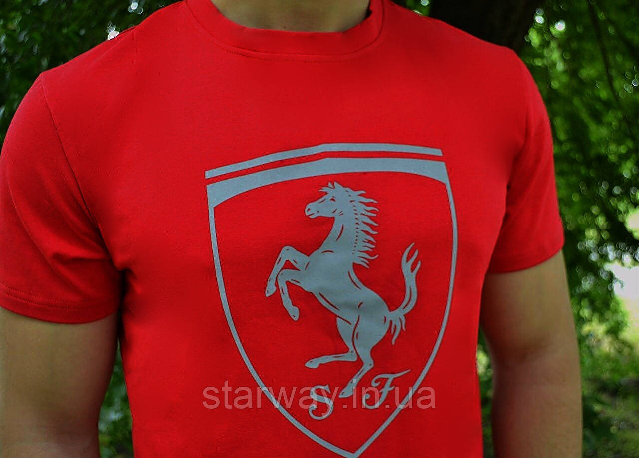 Чоловіча червона футболка пума ferrari