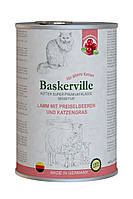 Baskerville Sensitive консервированный корм для кошек, ягненок с клюквой и кошачьей травой, 400гр
