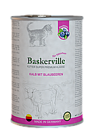 Baskerville Super Premium консервированный корм для котят, телятина с черникой, 400гр