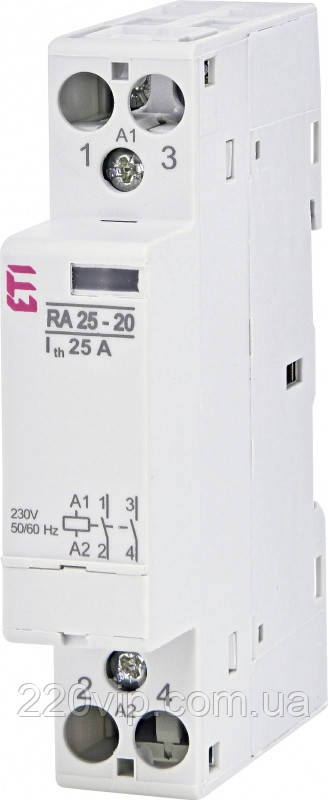 Контактор модульний RA 25-20 230V AC ETI, 2464093, магнітний пускач