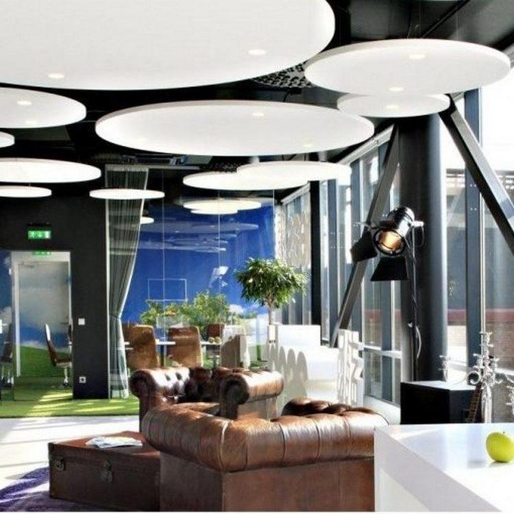 Підвісні акустичні острови Rockfon Eclipse коло 800 мм, товщина 40 мм, білий колір