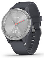 Смарт-годинник Garmin Vivomove 3S Silver Stainless Steel Bezel with Granite Blue Case and Silicone Band