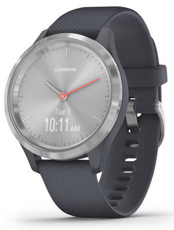 Смарт-годинник Garmin Vivomove 3S Silver Stainless Steel Bezel with Granite Blue Case and Silicone Band, фото 1