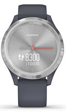 Смарт-годинник Garmin Vivomove 3S Silver Stainless Steel Bezel with Granite Blue Case and Silicone Band, фото 2