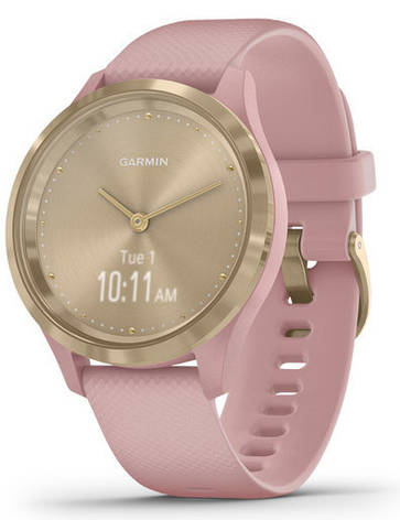 Смарт-годинник Garmin Vivomove 3S Light Gold Stainless Steel Bezel with Dust Rose Case and Silicone Band, фото 2