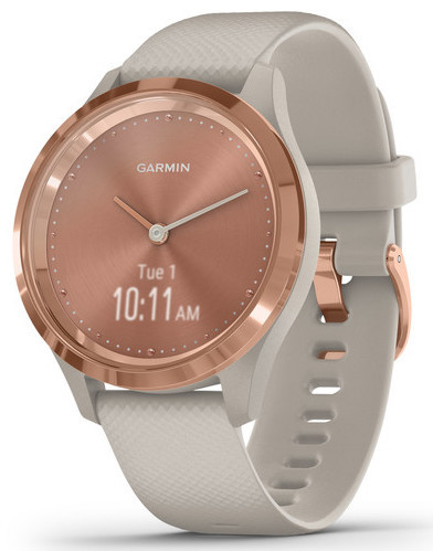 Смарт-годинник Garmin Vivomove 3S Rose Gold Stainless Steel Bezel with Light Sand Case and Silicone Band