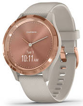 Смарт-годинник Garmin Vivomove 3S Rose Gold Stainless Steel Bezel with Light Sand Case and Silicone Band