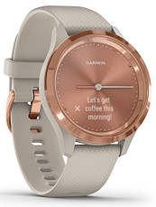 Смарт-годинник Garmin Vivomove 3S Rose Gold Stainless Steel Bezel with Light Sand Case and Silicone Band, фото 2