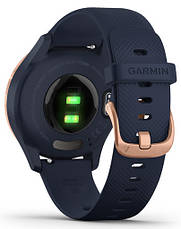 Смарт-годинник Garmin Vivomove 3S Rose Gold Stainless Steel Bezel with Navy Case and Silicone Band, фото 2