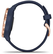 Смарт-годинник Garmin Vivomove 3S Rose Gold Stainless Steel Bezel with Navy Case and Silicone Band, фото 3
