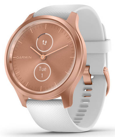 Смарт-годинник Garmin Vivomove Style Rose Gold Aluminum Case with White Silicone Band, фото 2