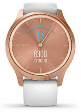 Смарт-годинник Garmin Vivomove Style Rose Gold Aluminum Case with White Silicone Band, фото 2