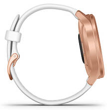 Смарт-годинник Garmin Vivomove Style Rose Gold Aluminum Case with White Silicone Band, фото 2