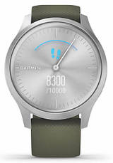 Смарт-годинник Garmin Vivomove Style Silver Aluminum Case with Moss Silicone Band, фото 2