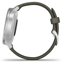 Смарт-годинник Garmin Vivomove Style Silver Aluminum Case with Moss Silicone Band, фото 6