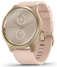 Смарт-годинник Garmin Vivomove Style Light Gold Aluminum Case with Blush Pink Woven Nylon Band