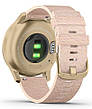 Смарт-годинник Garmin Vivomove Style Light Gold Aluminum Case with Blush Pink Woven Nylon Band, фото 2