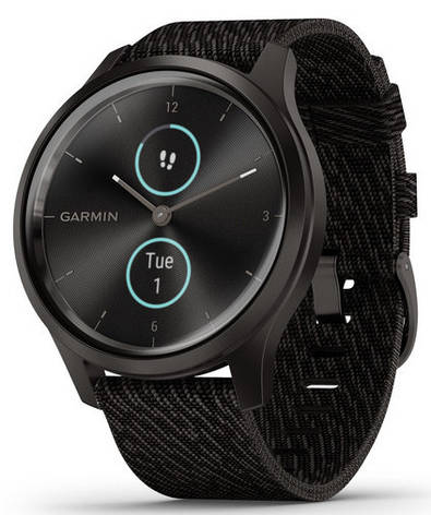 Смарт-годинник Garmin Vivomove Style Graphite Aluminum Case with Black Pepper Woven Nylon Band, фото 2