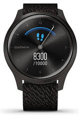 Смарт-годинник Garmin Vivomove Style Graphite Aluminum Case with Black Pepper Woven Nylon Band, фото 3