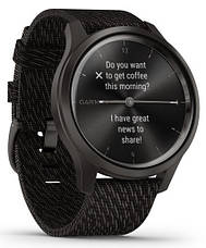 Смарт-годинник Garmin Vivomove Style Graphite Aluminum Case with Black Pepper Woven Nylon Band, фото 4