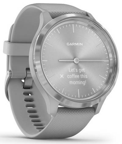 Смарт-годинник Garmin Vivomove 3 Silver Stainless Steel Bezel with Powder Gray Case and Silicone Band, фото 2