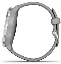 Смарт-годинник Garmin Vivomove 3 Silver Stainless Steel Bezel with Powder Gray Case and Silicone Band, фото 3