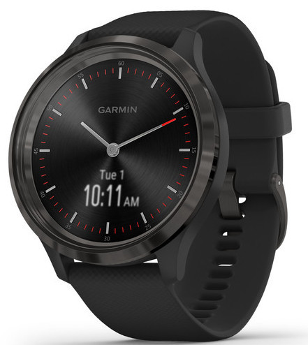 Смарт-годинник Garmin Vivomove 3 Slate Stainless Steel Bezel with Black Case and Silicone Band