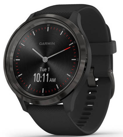 Смарт-годинник Garmin Vivomove 3 Slate Stainless Steel Bezel with Black Case and Silicone Band, фото 2