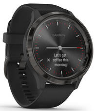 Смарт-годинник Garmin Vivomove 3 Slate Stainless Steel Bezel with Black Case and Silicone Band, фото 3