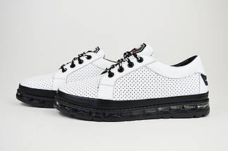 Сліпони на платформі з перфорацією Phany 038785 Білі шкіра, фото 2