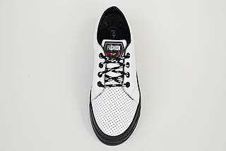 Сліпони на платформі з перфорацією Phany 038785 Білі шкіра, фото 4