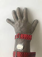 Кольчужная перчатка с тканевым ремешком и отворотом 8см Schlachthausfreund (Германия)