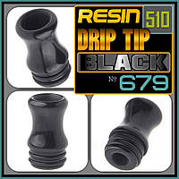 № 679 Resin Drip Tip 510 BLACK. Дріп тип зі смоли.