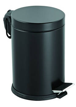 Корзина металева з педаллю чорна 12л 815S