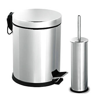 Набір для ванної з нержавіючої сталі глянець (відро 3л + щітка мікро) 1477