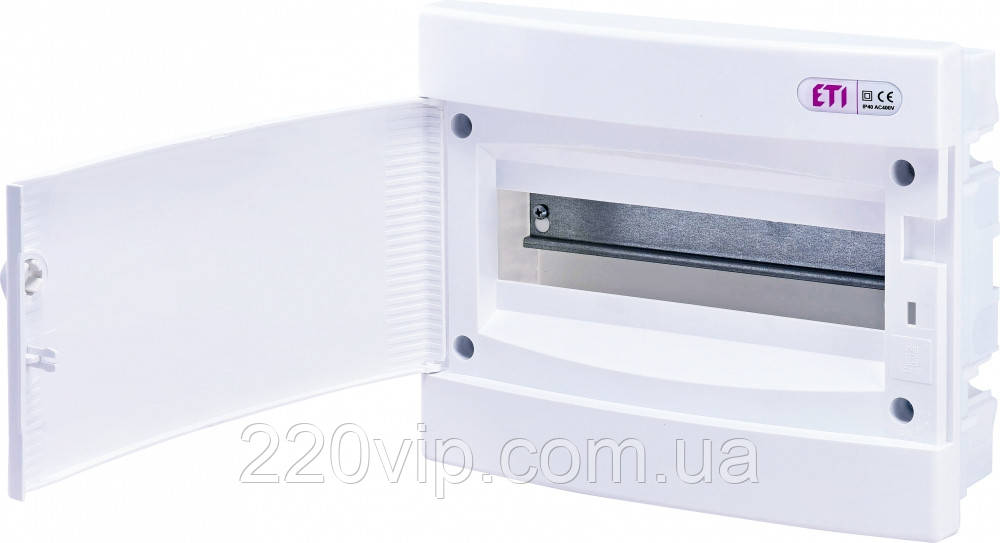 Щит модульний ECM 12PO (12мод.білі двері) ETI, внутрішній 1101015, розподільний бокс