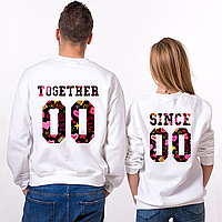 Парні іменні свитшоты Together Since - Love [Цифри можна змінювати] (50-100% передоплата)