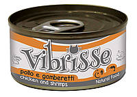 Блок консервированного корма для котов с курицей и креветками в соусе Croci Vibrisse 24*70 г