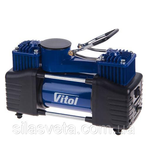 Компресор "ViTOL" K-72 150psi/25Amp/90л/2 циліндри/шланг 5,0 м/клемми/з дефлятором (K-72)