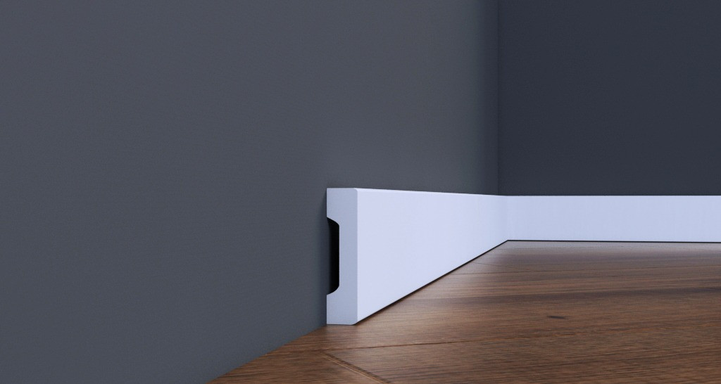 Ударостійкий прямокутний плінтус LPC-36 Cezar з дюрополімер висотою 40 мм., фото 1