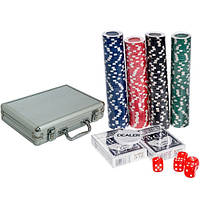 Набір для покеру у валізі: карти, 200 фішок, кубики, покерний