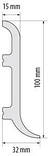 Ударостійкий плінтус LPC-40 з дюрополімер зігнутої форми Cezar висотою 100 мм. Польща, фото 4