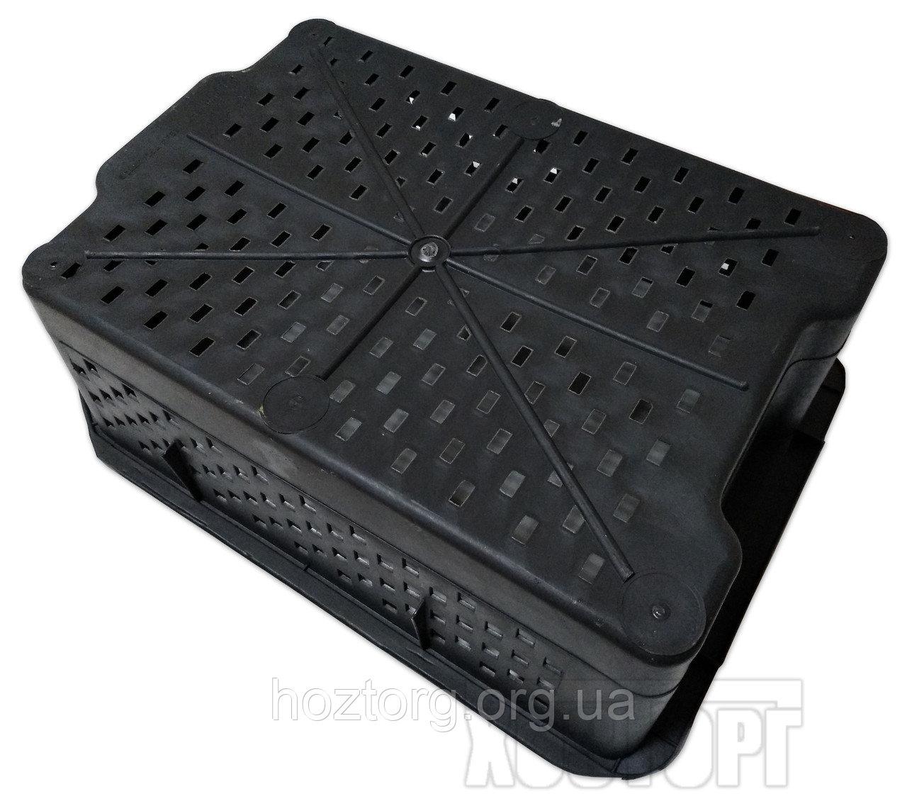 Ящик пластиковый 30 литров 59×42×19 см перфорированный чёрный "ХАРПЛАСТМАСС" + Видеообзор - фото 4 - id-p1129612418