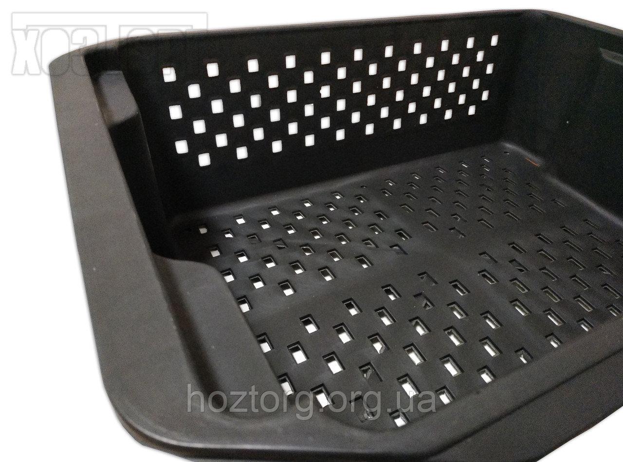 Ящик пластиковый 30 литров 59×42×19 см перфорированный чёрный "ХАРПЛАСТМАСС" + Видеообзор - фото 5 - id-p1129612418