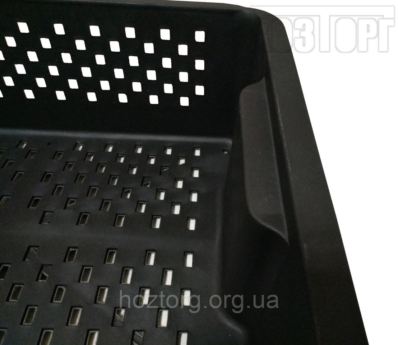 Ящик пластиковый 30 литров 59×42×19 см перфорированный чёрный "ХАРПЛАСТМАСС" + Видеообзор - фото 6 - id-p1129612418