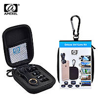 Apexel APL-DG5H Deluxe Lens Clip Kit 5 in 1, набір лінз, об'єктивів для телефона, смартфона