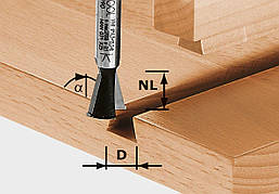 Фреза «ластівчин хвіст» HW S8 D14,3/13,5/15° Festool 490990