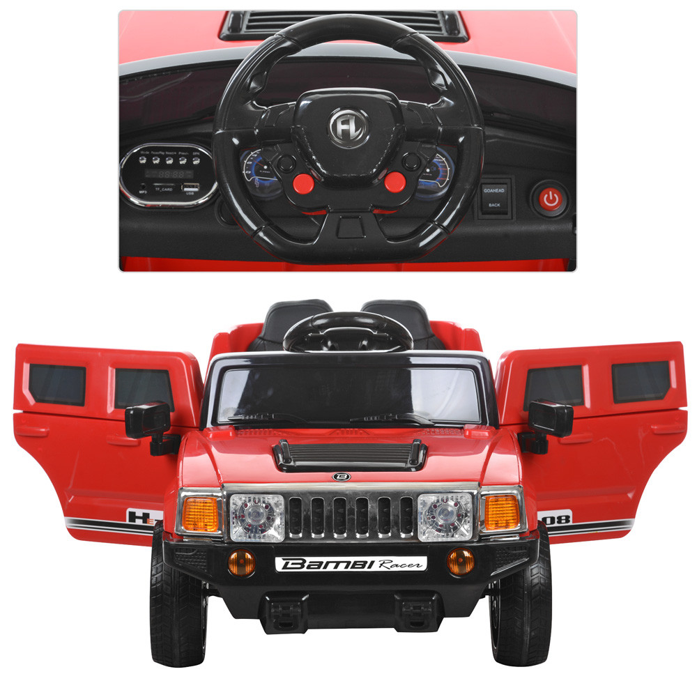 Детский электромобиль Hummer M 3403EBLR-3 красный - фото 4 - id-p1129648895